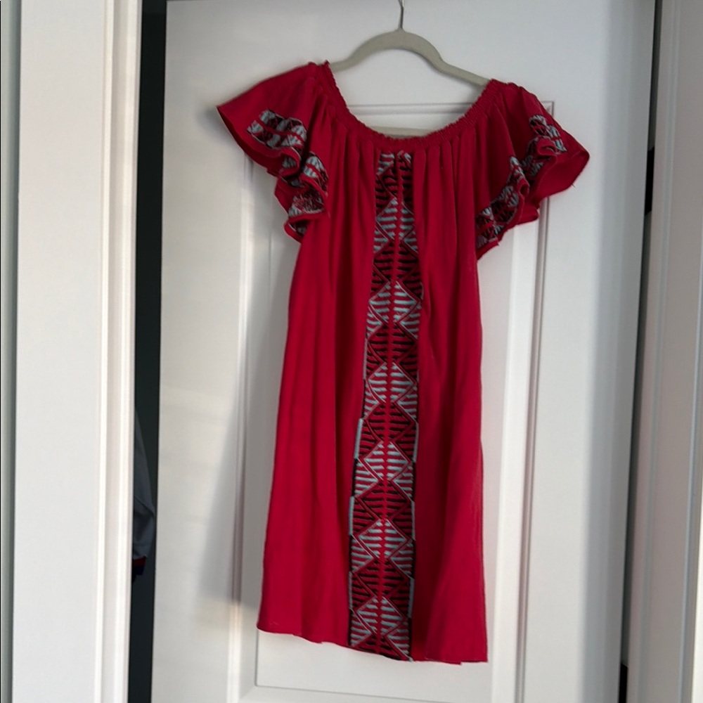 TOWNSEN Red Geometric Mini Dress
